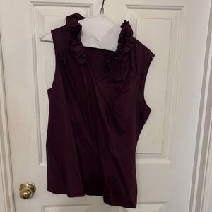 Merona Sleeveless Ruffled Blouse - Dark Purple
